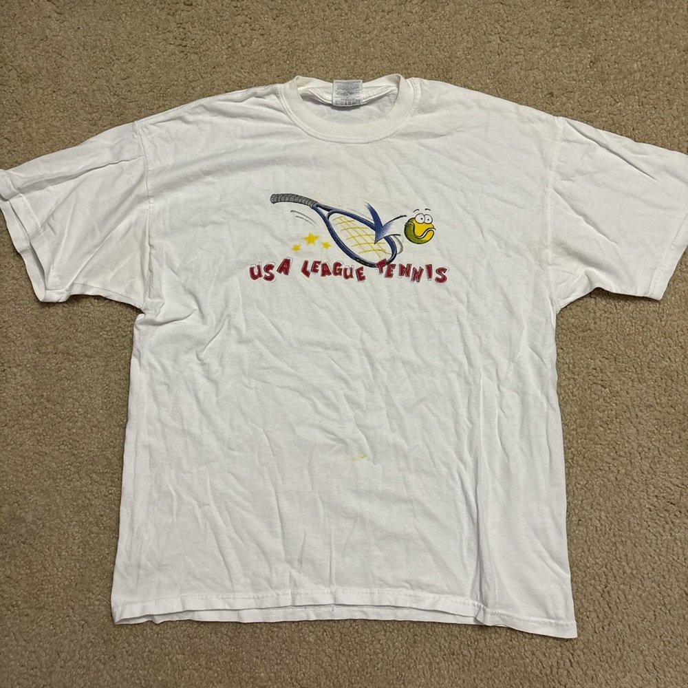 Vintage USA League Tennis White T-Shirt